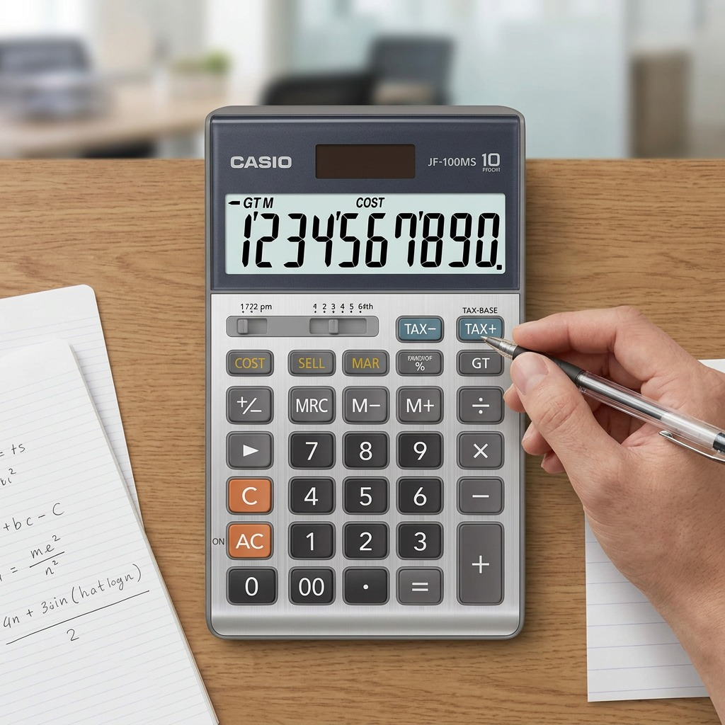 Casio JF-100MS 10-Digit Desktop Calculator