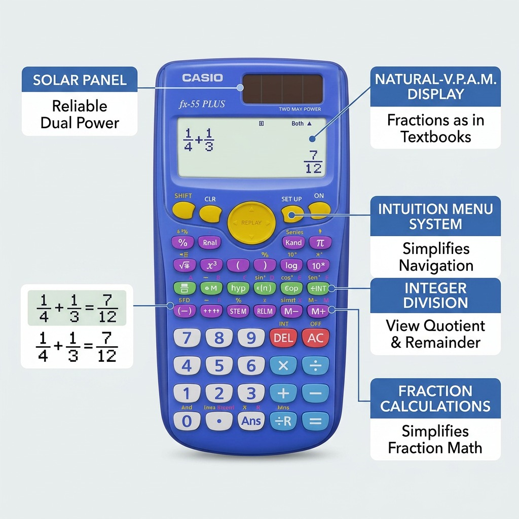 Casio FX-55 Plus Fraction & Scientific Calculator
