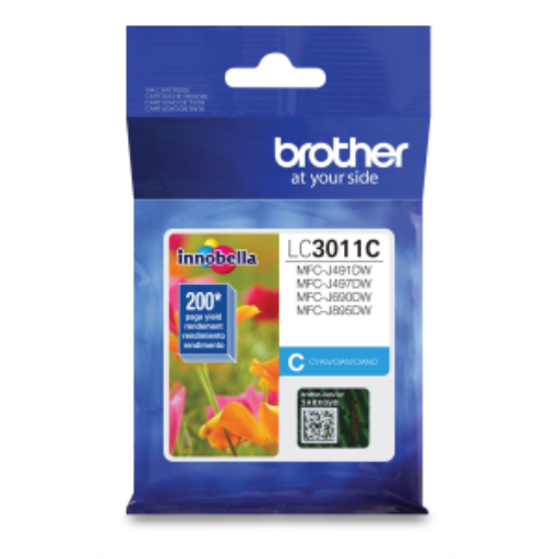 Brother LC3011CS Cyan Ink Cartridge, Standard Yield