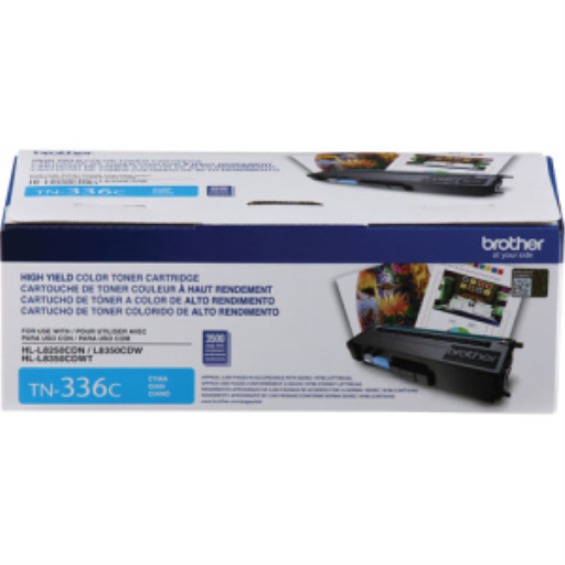 Cartouche de toner cyan Brother TN336C, haute capacité