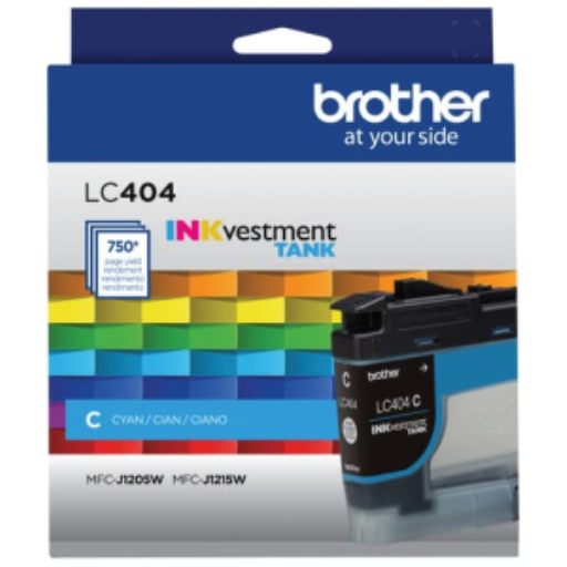 Cartouche d'encre cyan Brother LC404CS authentique, rendement standard