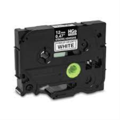 Brother HGE2315 Pack Black on White HGe 12 mm Tape with Standard Adhesive, 8 m 5-pack