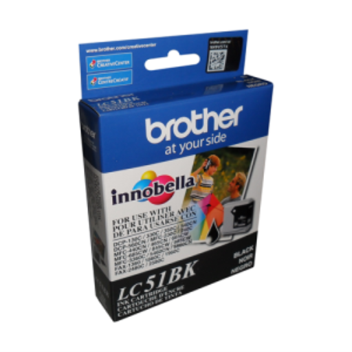 Brother LC51BKS Innobella Black Ink Cartridge, Standard Yield