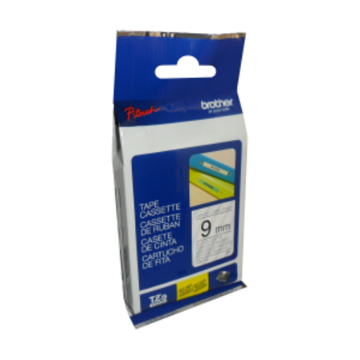 Brother Ruban Laminé Noir sur Transparent Authentique TZe121 pour Étiqueteuses P-touch, 9 mm de large x 8 m de long