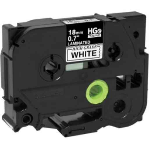 Brother HGE2415 Pack Black on White HGe 18 mm Tape with Standard Adhesive, 8 m 5-pack