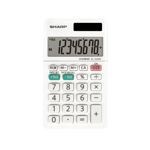 Calculatrice de poche 8 chiffres Sharp EL244W ? Double alimentation solaire et batterie