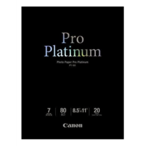 PT-101 Papier Photo Pro Platine 8.5" x 11" (20 feuilles/paquet)