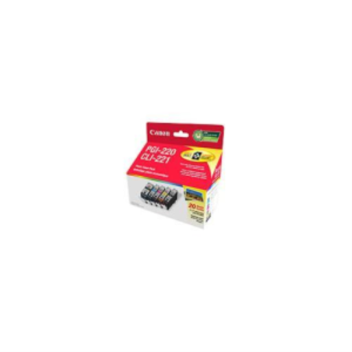 Pack économique d'encres PGI-220 Noir/CLI-221 Noir/Cyan/Magenta/Jaune avec 50 feuilles de papier photo 50SH