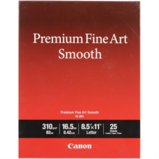 FA-SM1 Papier d'art premium lisse, format Lettre (25 feuilles/paquet)