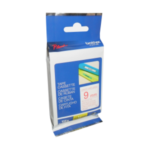 Ruban laminé Brother d'origine TZe222 rouge sur blanc pour étiqueteuses P-touch, 9 mm de large x 8 m de long