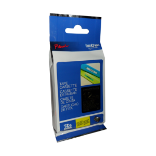 Ruban laminé Brother TZe334 Or sur Noir authentique pour étiqueteuses P-touch, 12 mm de large x 8 m de long