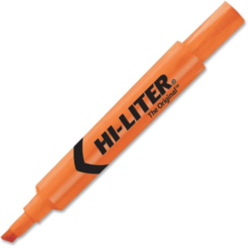 Avery Hi-Liter Desk Style Highlighters, 12/Box, Fluorescent Orange, Individual