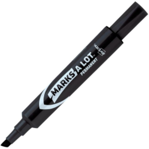 Avery Marks-A-Lot Large Chisel Tip Permanent Markers, Black, 12/Box