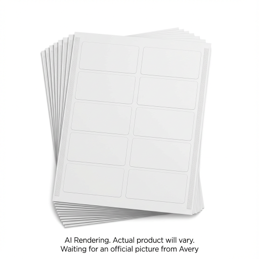 Avery Laser Waterproof Labels, 2" x 4", Permanent, White, 10 sheets/envelope, 100 labels/envelope