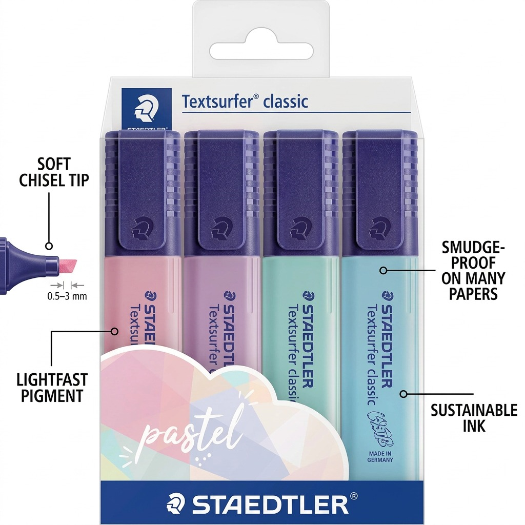 Staedtler Highlighter Textsurfer Pastel 4-Pack Wallet