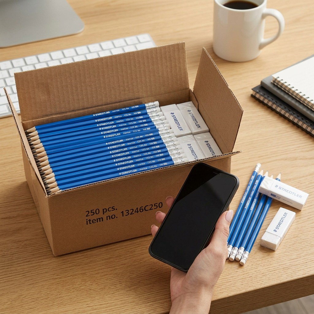Staedtler Pre-Sharpened Wooden #2 Pencil with Block Erasers - Set of 250 Pencils, 20 Erasers