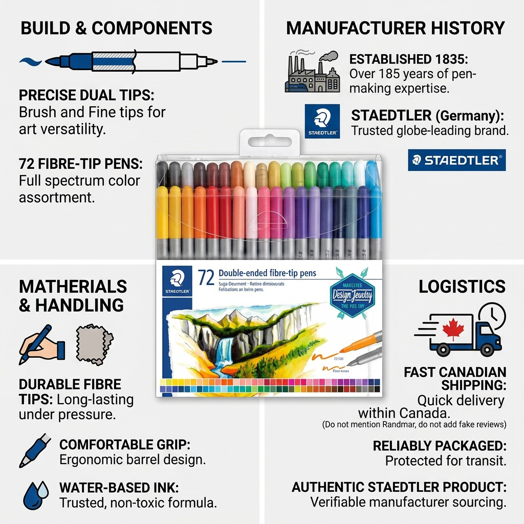 Staedtler Double-Ended Watercolour Brush Pen 72-Pack