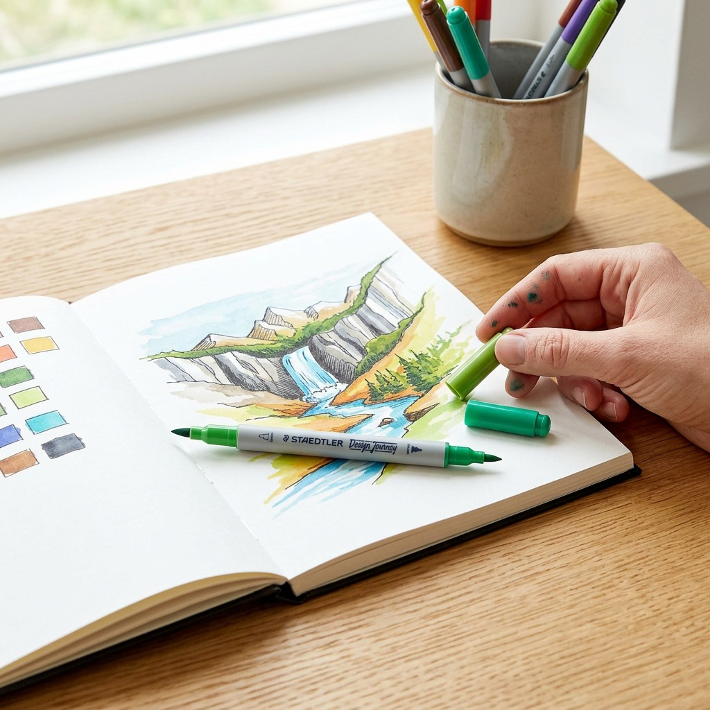 Staedtler Double-Ended Watercolour Brush Pen 72-Pack