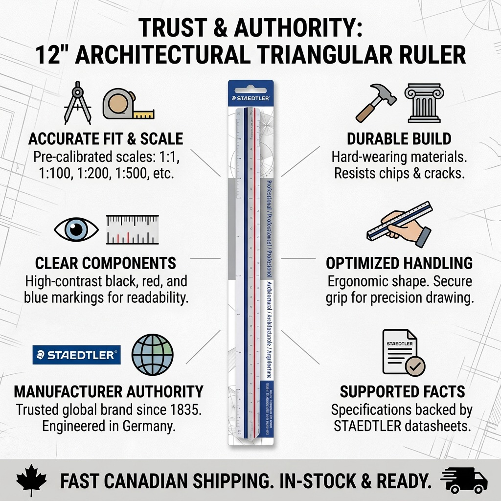 Staedtler Triangular Ruler Architec 12-inch