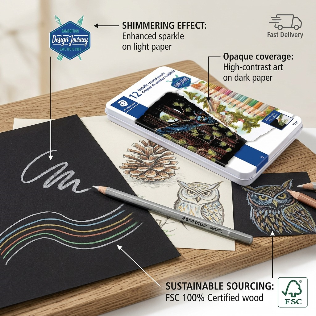 Staedtler Metallic Coloured Pencil Metal 12-Pack FSC 100%