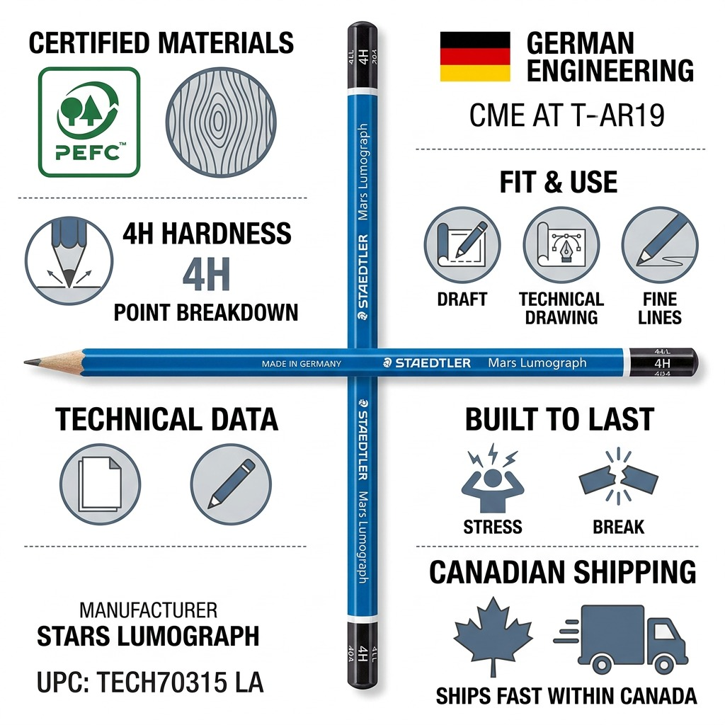 Staedtler Pencil Mars Lumograph 4H 100% PEFC - Replacement for 100-4H-11