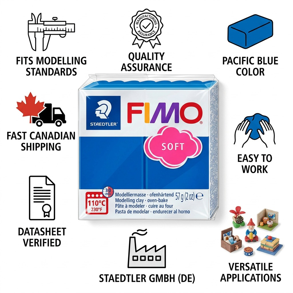 Staedtler Modelling Clay Fimo Soft Pacific Blue 57g (2 oz)