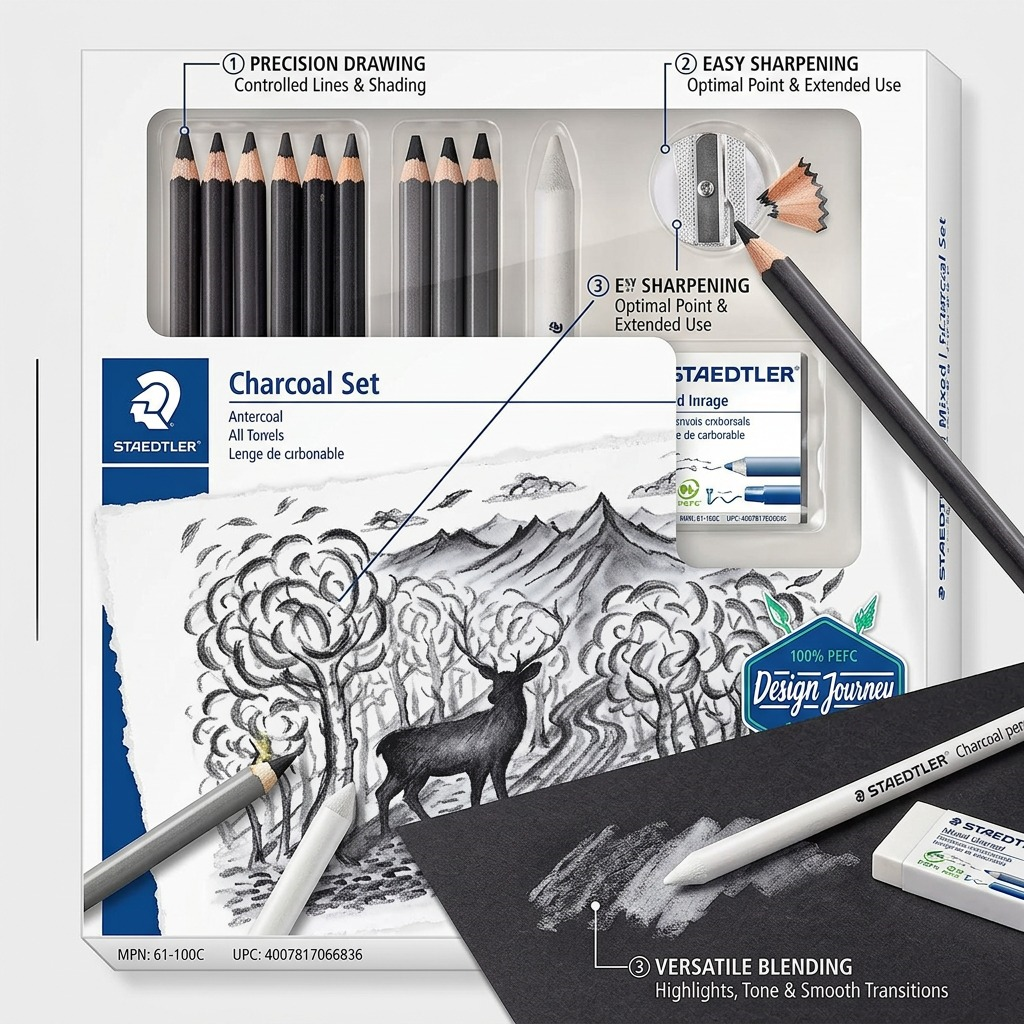 Staedtler Mixed Charcoal Set 100% PEFC