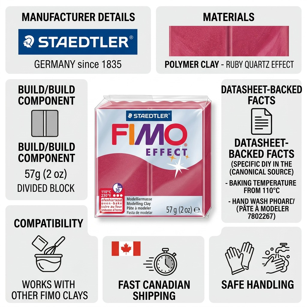 Staedtler Modelling Clay Fimo Effect Ruby Quartz 57g (2 oz)