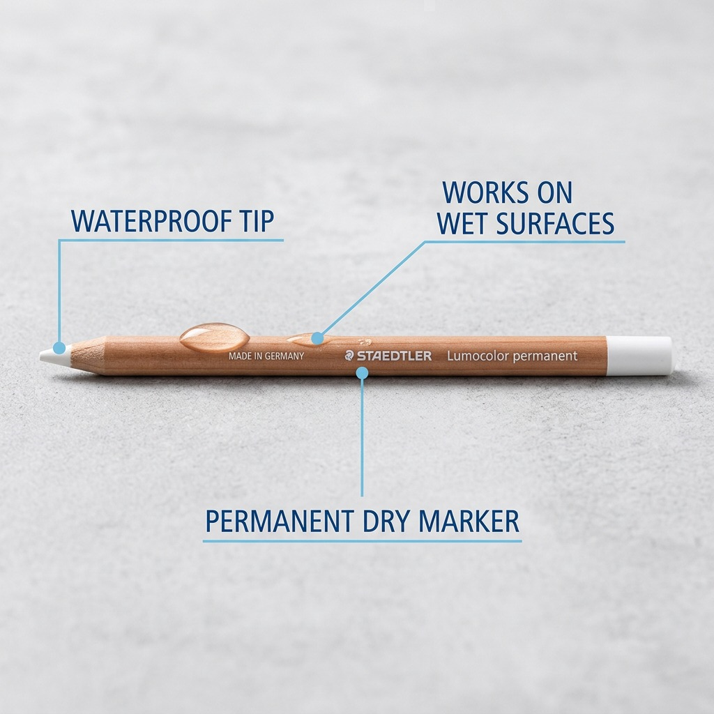 Staedtler Lumocolor Permanent Glasochrom Waterproof Dry Marker - White