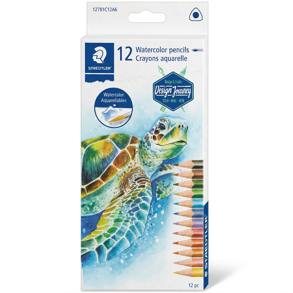 Staedtler Triangular Watercolour Pencils 3mm, 12-Pack FSC 100%