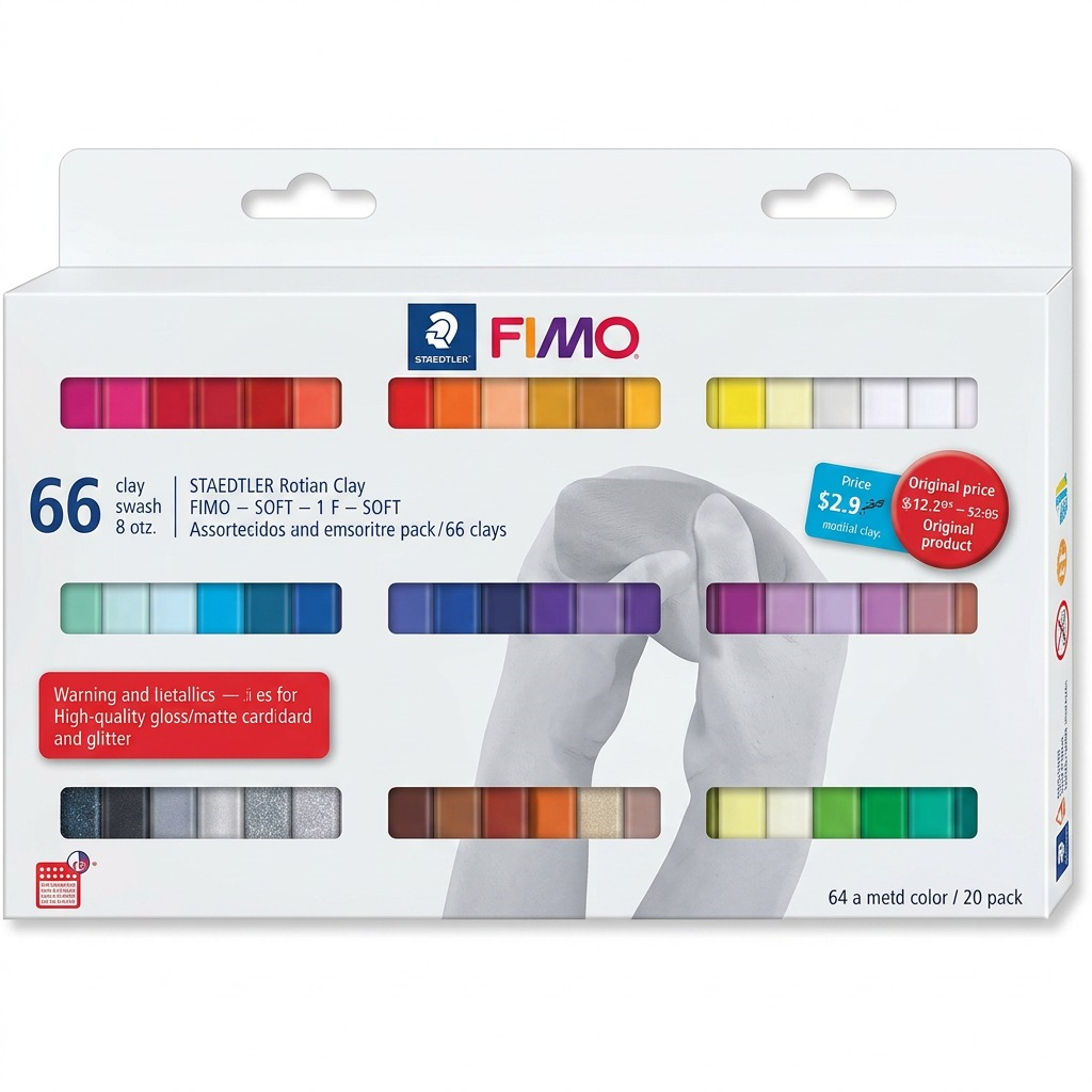 Staedtler Set Modelling Clay Fimo Soft 66 Assorted Color Pack