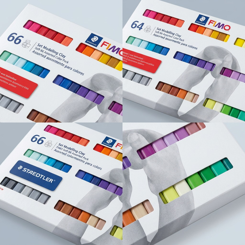 Staedtler Set Modelling Clay Fimo Soft 66 Assorted Color Pack