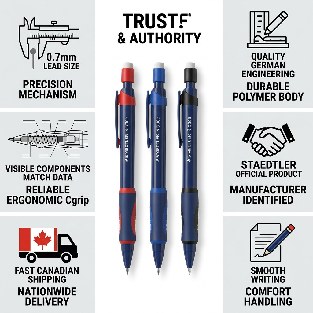 Staedtler Mechanical Pencil Riptide 0.7mm 3-Pack Black
