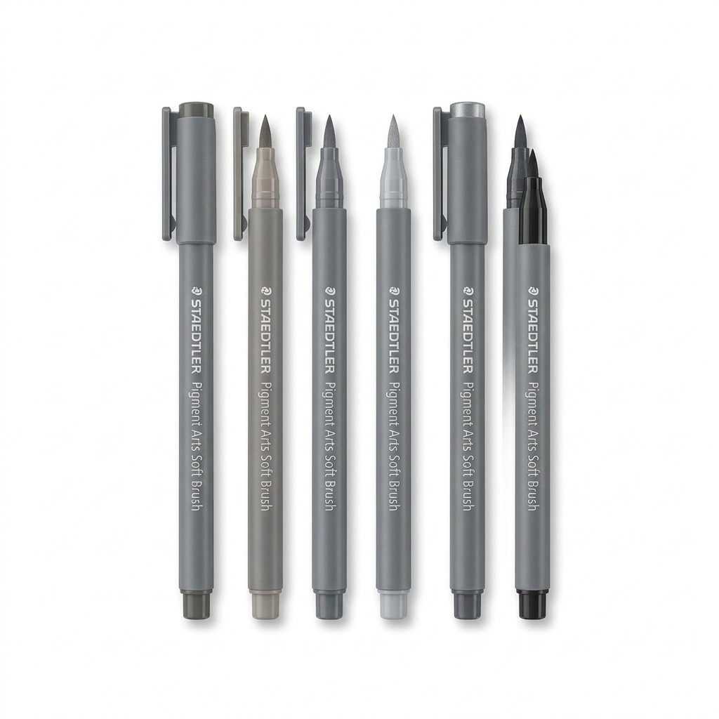 Staedtler Pigment Arts Soft Brush Grey Colours