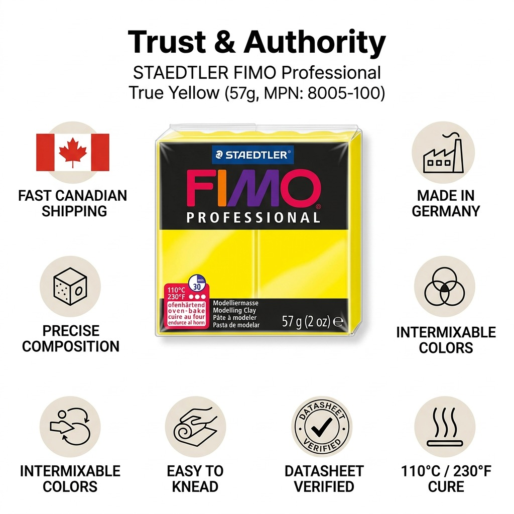 Staedtler Modelling Clay Fimo Professional True Yellow 57g (2 oz)