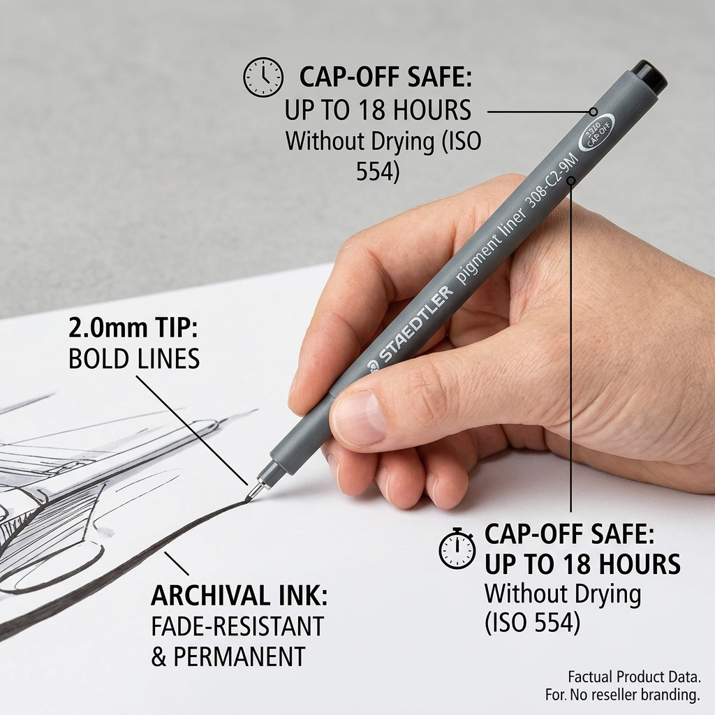 Staedtler Fineliner Pigment Liner 2.0mm Black