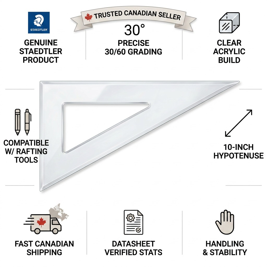 Staedtler Set Square Clr. Acryl 10-inch 30/60 Hp