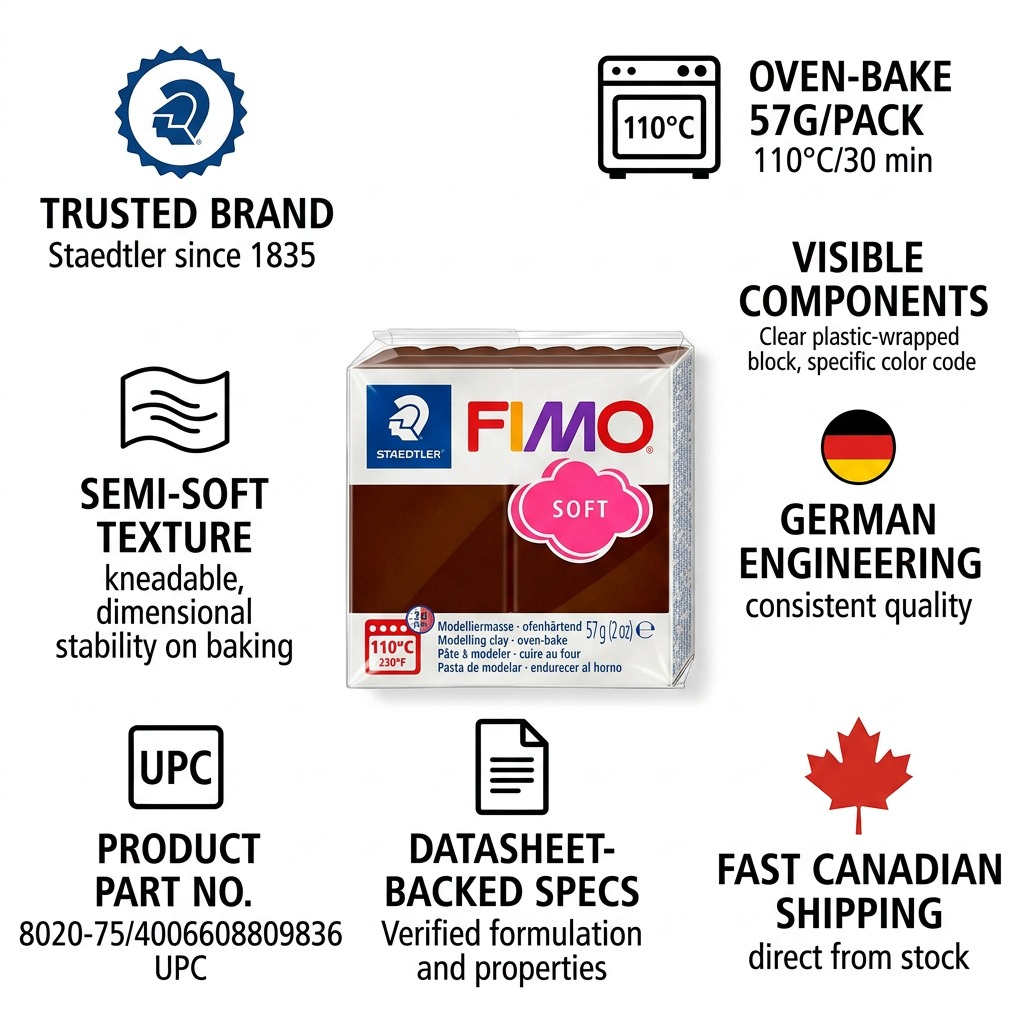 Staedtler Modelling Clay Fimo Soft Chocolate 57g (2 oz)