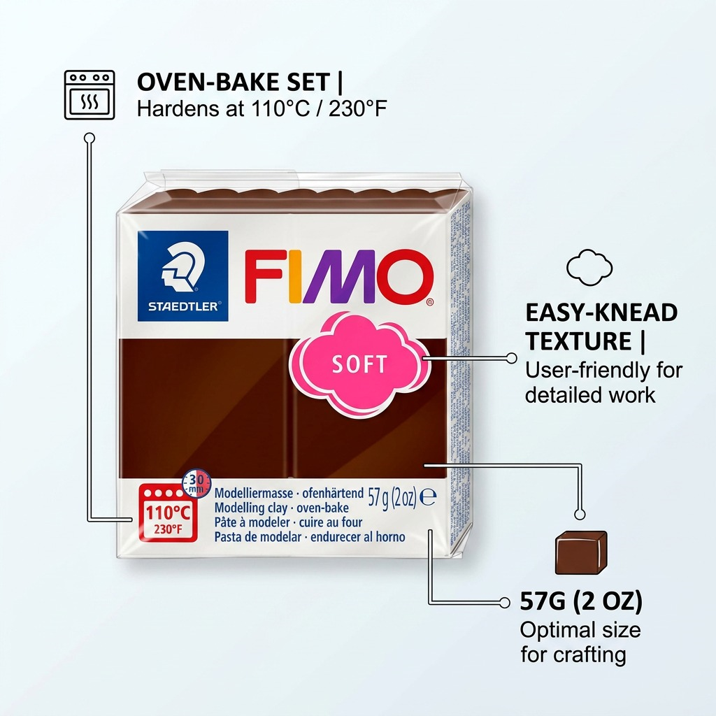 Staedtler Modelling Clay Fimo Soft Chocolate 57g (2 oz)