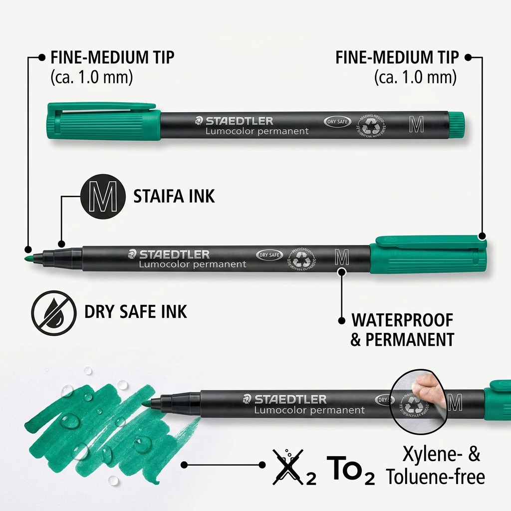 Staedtler Marker Lumocolor Medium Permanent Green