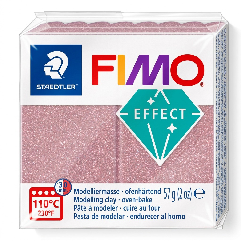 Staedtler Modelling Clay Fimo Effect Rosé Gold Glitter 57g (2 oz)