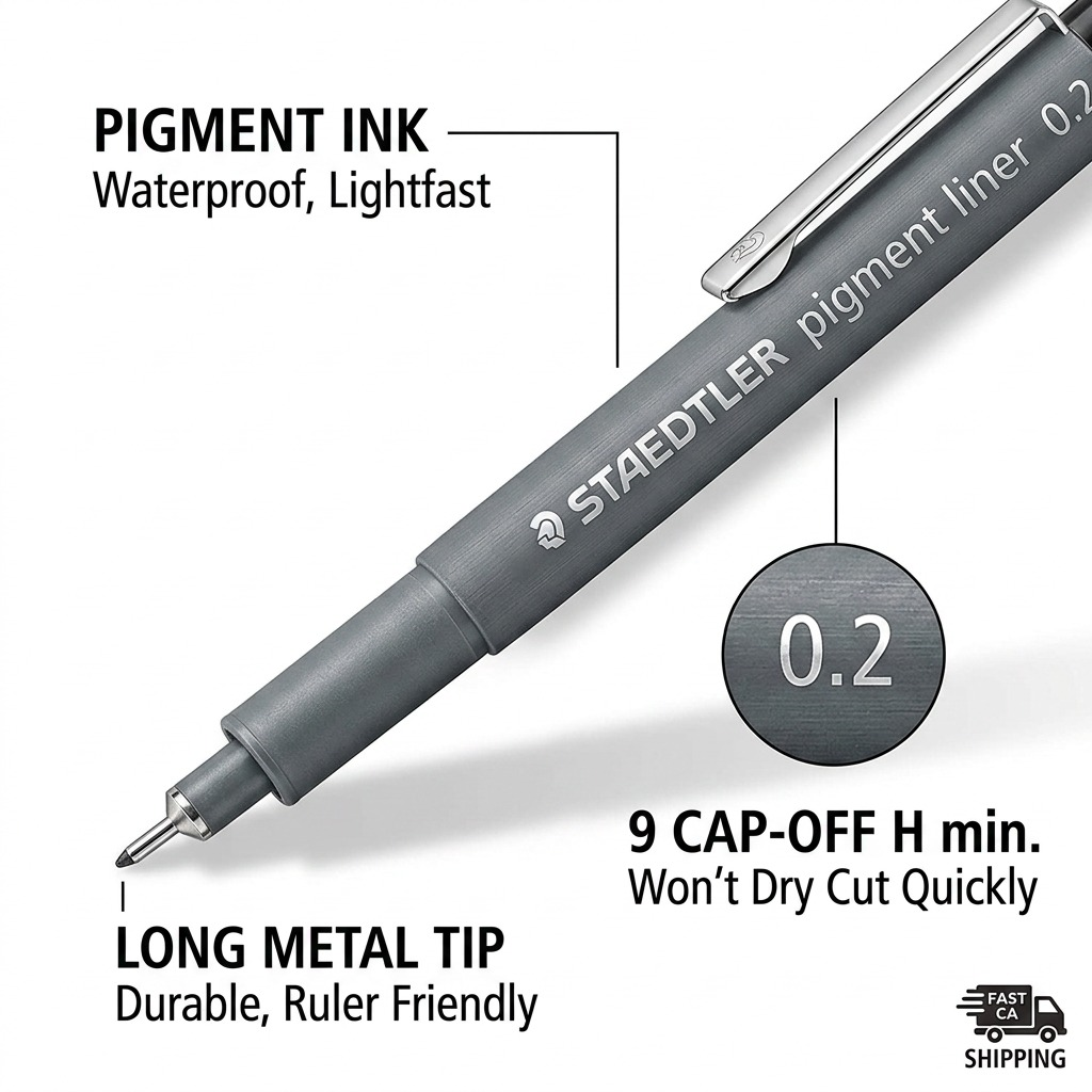 Staedtler Fineliner Pigment Liner 0.2mm Black