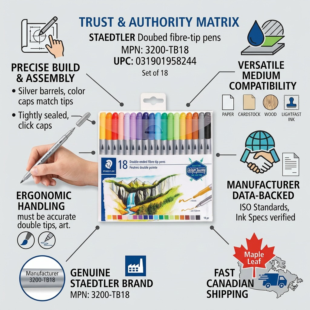 Staedtler Double-ended Fibre-tip Pens 18-Pack (Ve6)