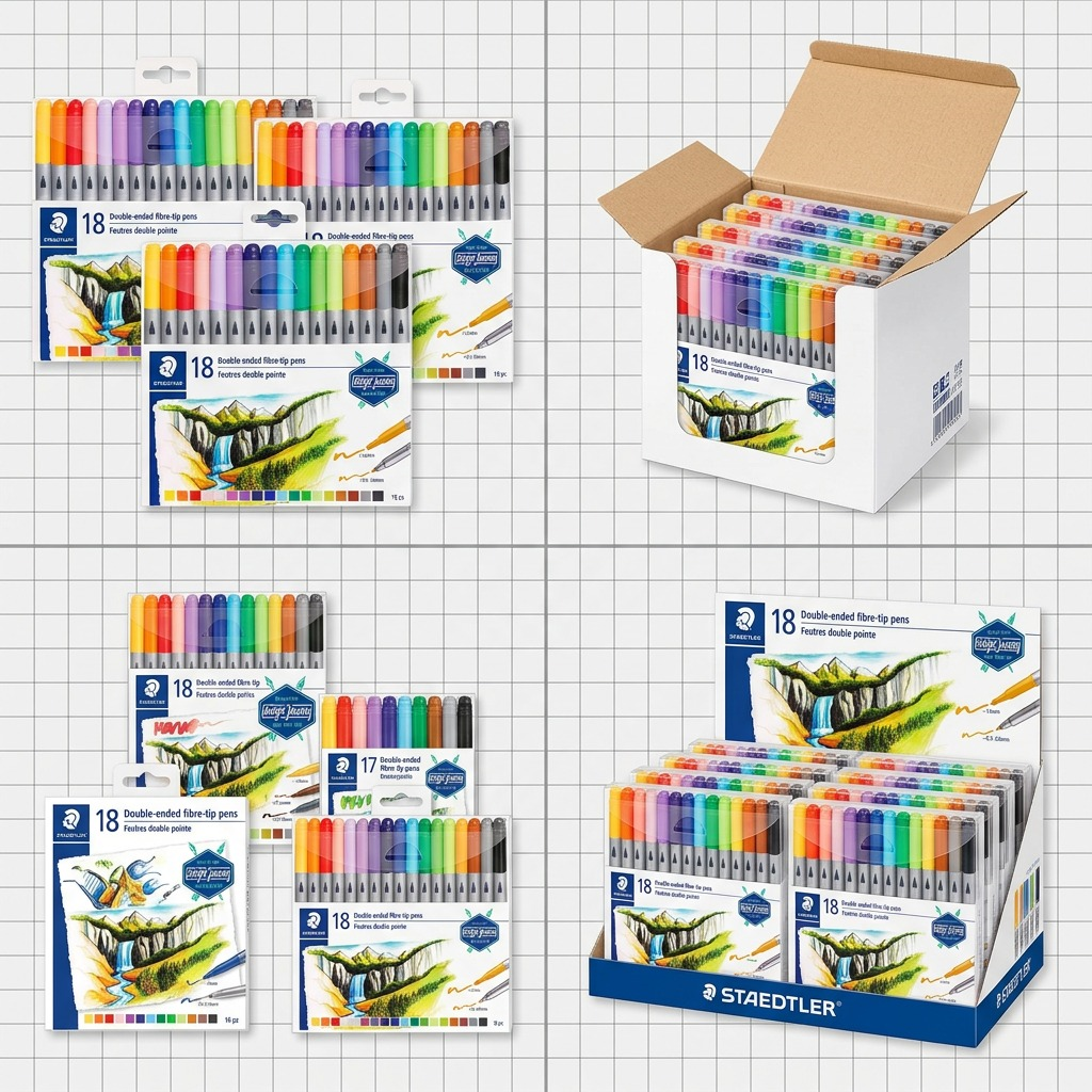 Staedtler Double-ended Fibre-tip Pens 18-Pack (Ve6)