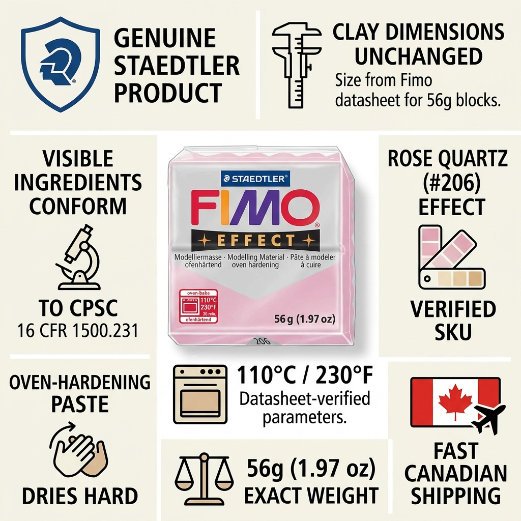 Staedtler Modelling Clay Fimo Effect Rose Quartz 57g (2 oz)