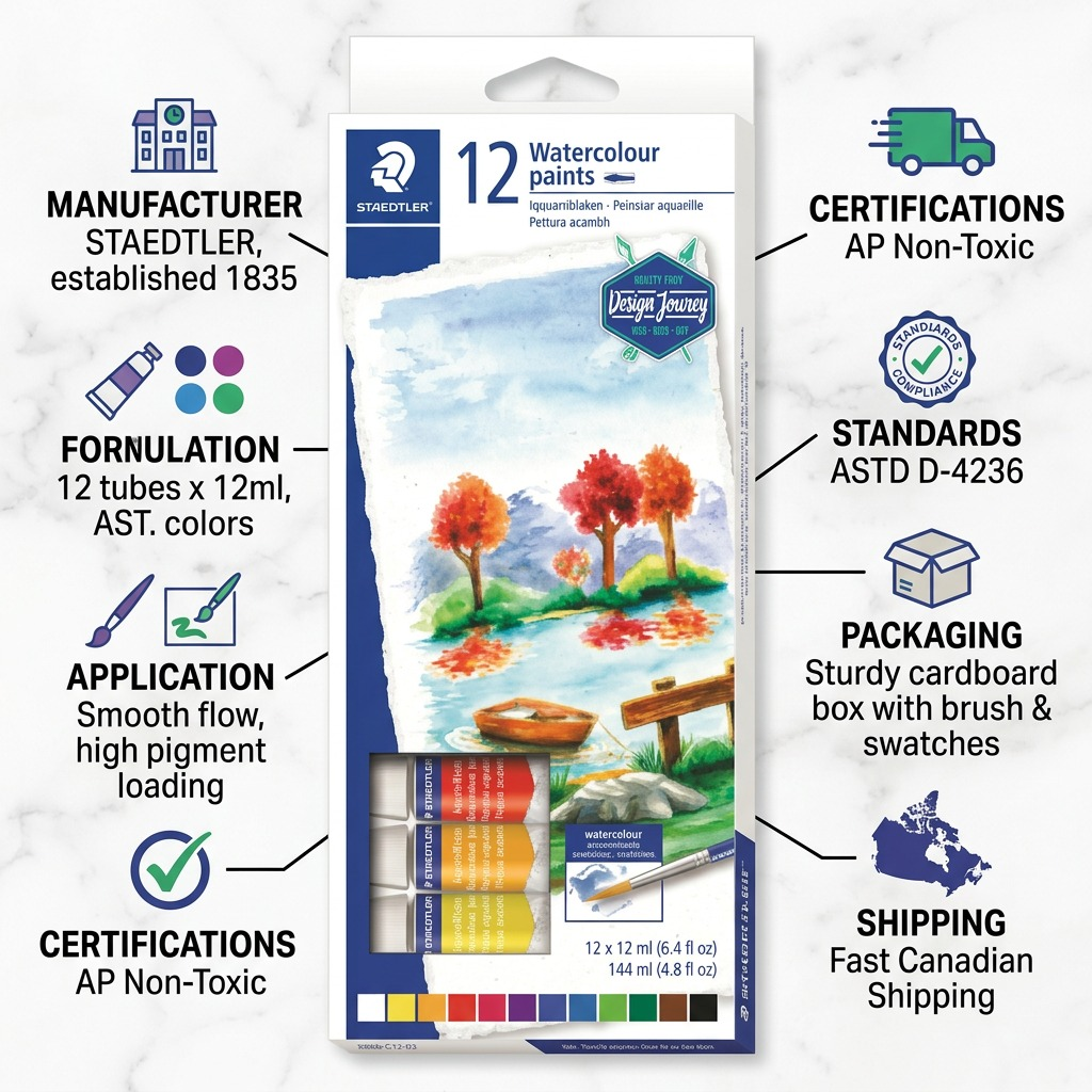 Staedtler Watercolour Paint 12ml Assorted