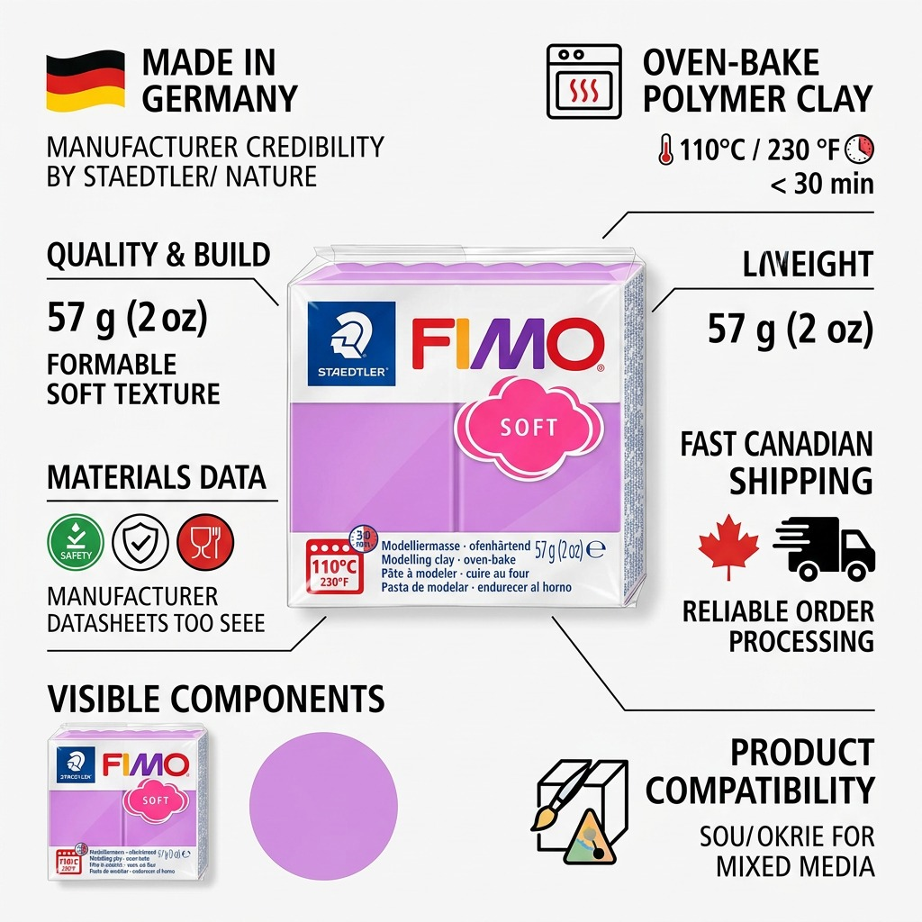 Staedtler Modelling Clay Fimo Soft Lavender 57g (2 oz)