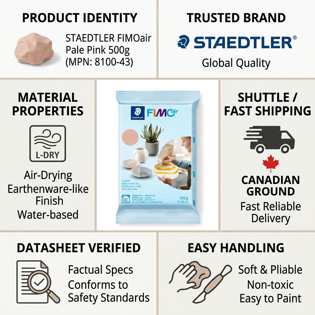 Staedtler Modelling Clay Fimoair 500g Pale Pink