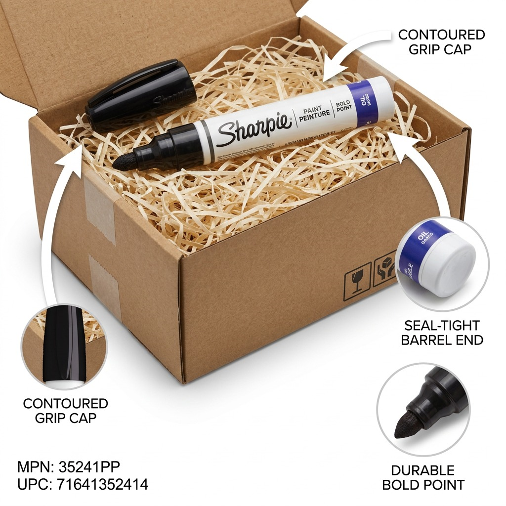 Sharpie Oil-Based Paint Marker, Bold Point, Black, 1 Count