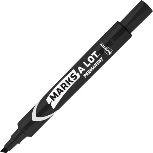 Avery Marks-A-Lot Large Chisel Tip Permanent Markers, Black, 12/Box